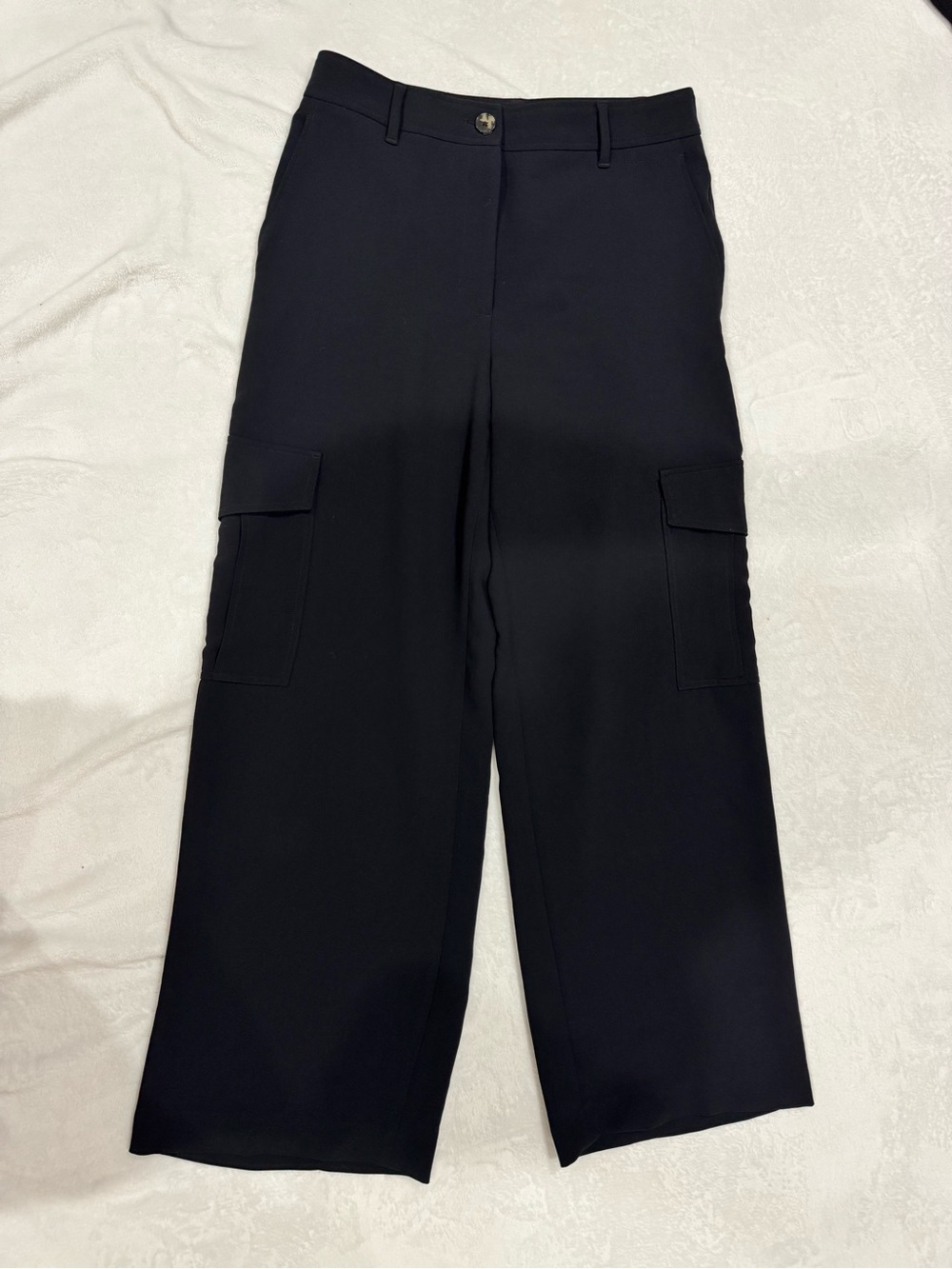 Wilfred Black Cargo Pants with Side Pockets